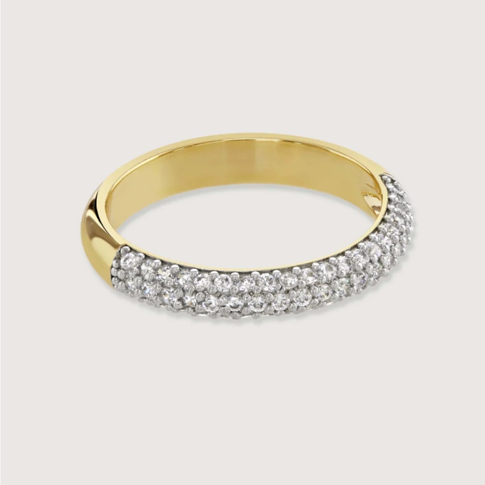 Buckley Two-Tone Pavé Cluster Ring  (L)